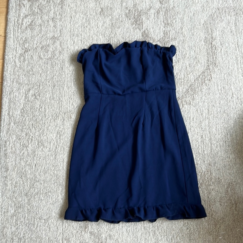 Lulus navy strapless dress